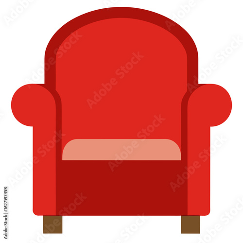 red armchair isolated on white background