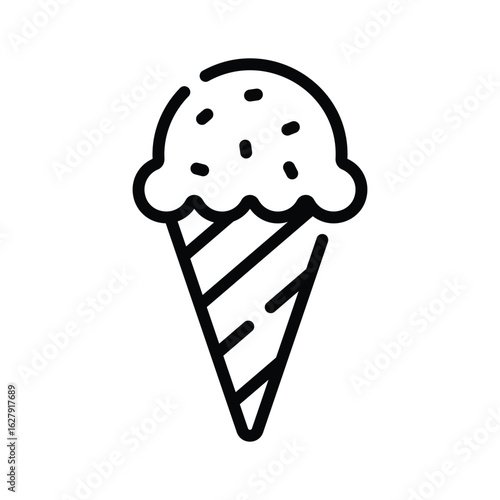 Premium linear icon of fruity ice cone dessert
