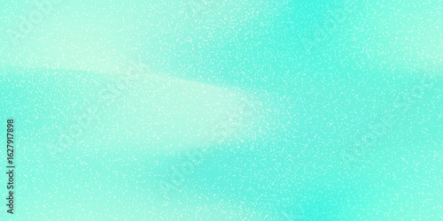 Aquamarine wavy bg with smooth color gradations and delicate noise texture. Beautifully soft gradient mesh backdrop. Premium turquoise watercolor-style paper. Fashionable color palette. Vector art.