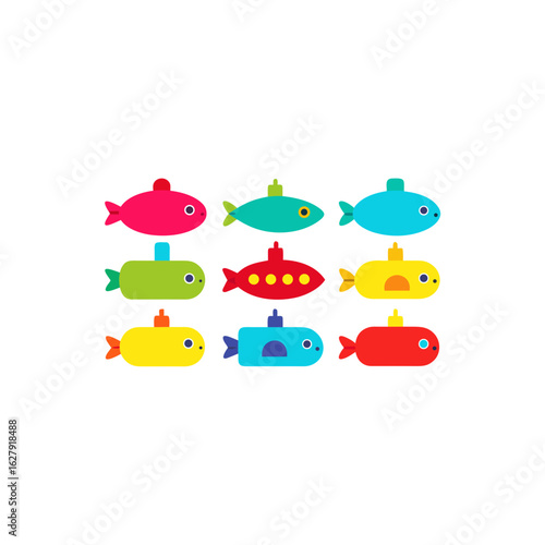  different mini sub toy set   