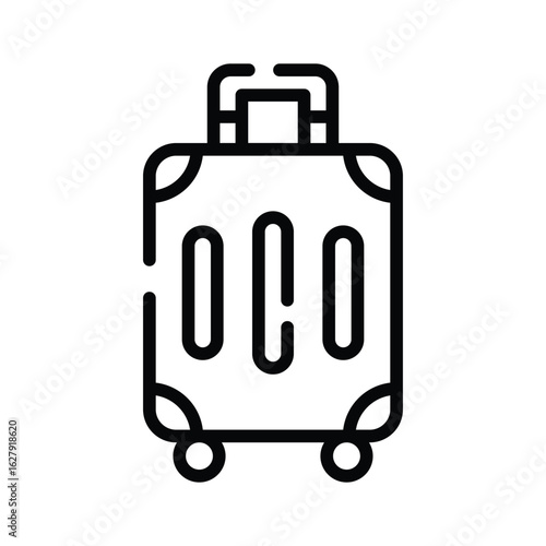 Well crafted outline icon of packed travel suitcase