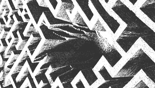 Complex Maze Design Tutorial, Grunge black and white urban vector texture. design, Intricate Maze Pattern vector illustration design transparent background