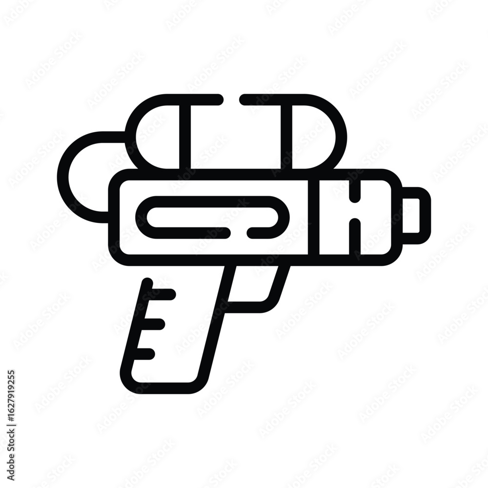 Visually appealing outline icon of plastic water gun Visually appealing outline icon of plastic water gun