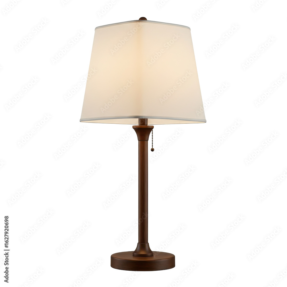 Fototapeta premium Elegant table lamp with a soft glow illuminating a cozy living room setting