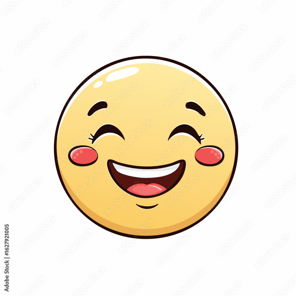Fototapeta premium Joyful Expression: A Delightful Cartoon Emoji Radiating Happiness and Positivity