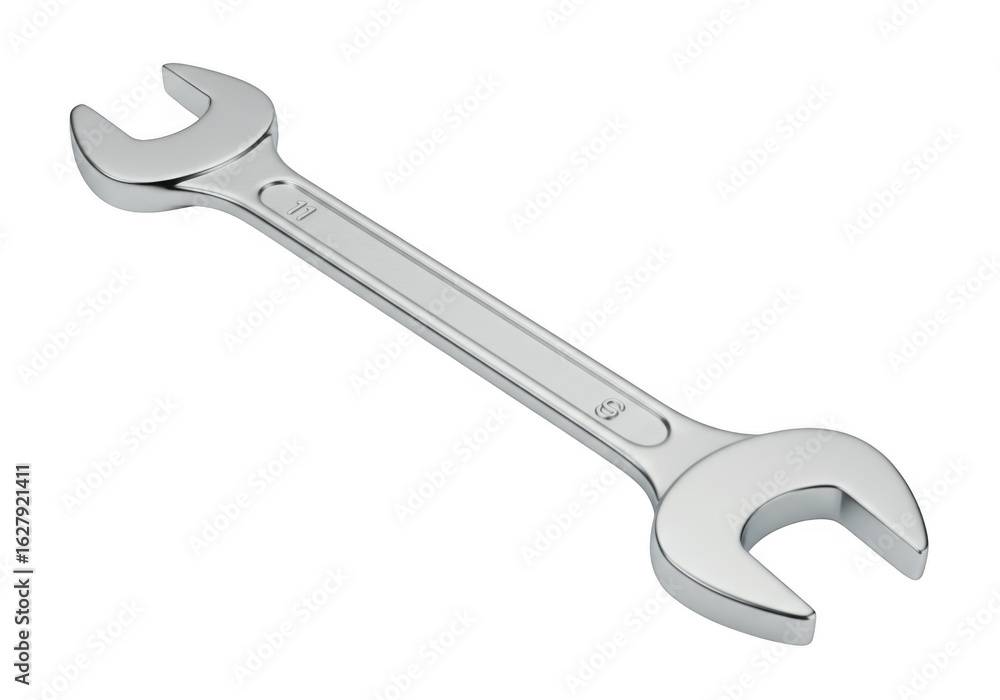 Silver metal wrench tool isolated on transparent background Silver metal wrench tool isolated on transparent background
