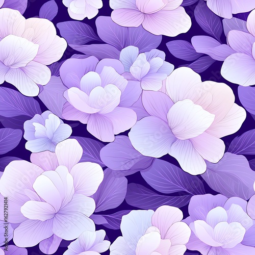 Seamless Pastel Purple and Lavender Flower Pattern