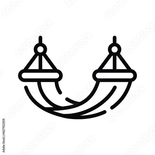 Easy to edit linear icon of cozy hammock