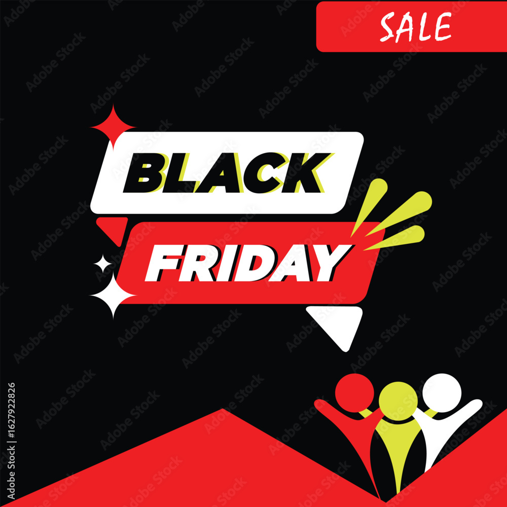 Fototapeta premium Sale fiday black tamplate icons