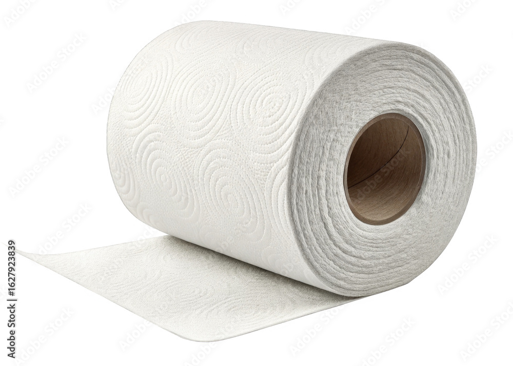 Fototapeta premium Tissue roll isolated on a transparent background.