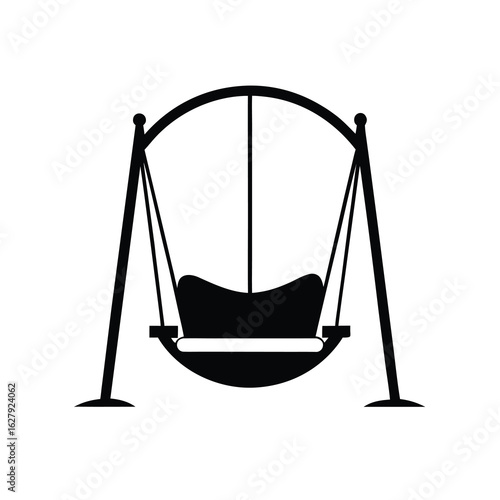 Silhouette of a swing chair on white background Vector illustration