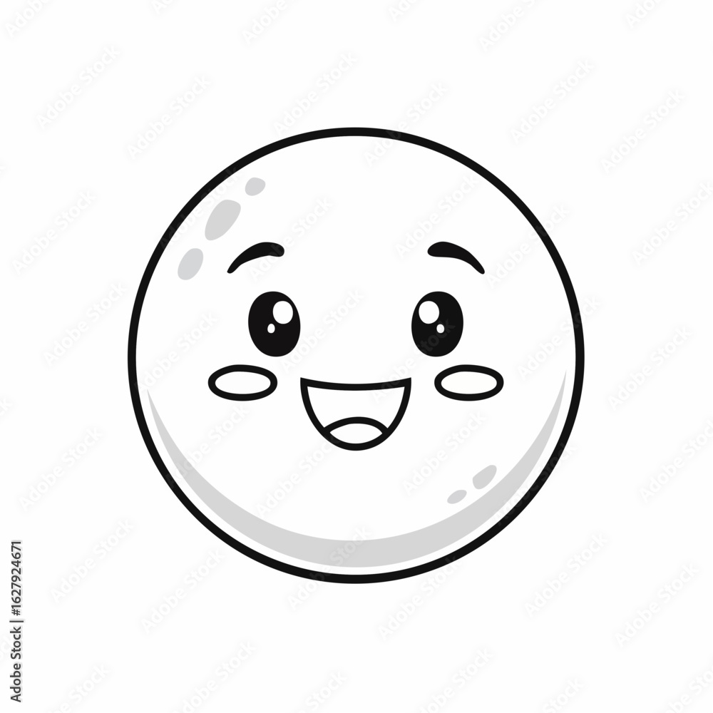 Fototapeta premium Adorable smiling moon cartoon illustration, perfect for children's books and educational materials