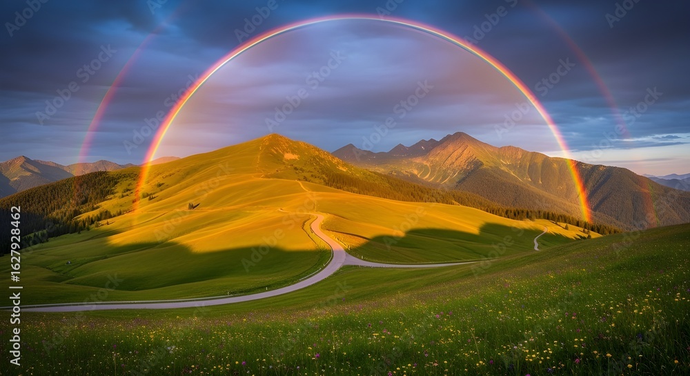 Obraz premium rainbow over the mountains