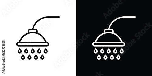 Shower icon graphic, editable stroke. Suitable for website design, logo, app, template, and ui ux.