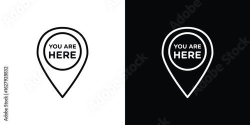 Free Download You are here icon graphic, editable stroke. Suitable for website design, logo, app, template, and ui ux. - GFXLoad