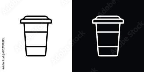 Yogurt container icon graphic, editable stroke. Suitable for website design, logo, app, template, and ui ux.