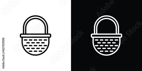 Wicker basket icon graphic, editable stroke. Suitable for website design, logo, app, template, and ui ux.