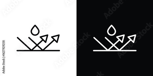 Water repellent surface icon graphic, editable stroke. Suitable for website design, logo, app, template, and ui ux.