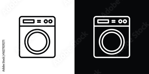 Washing machine icon graphic, editable stroke. Suitable for website design, logo, app, template, and ui ux.