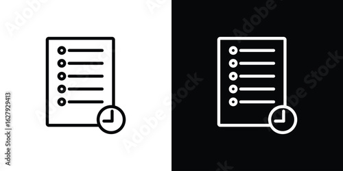 Waiting list icon graphic, editable stroke. Suitable for website design, logo, app, template, and ui ux.