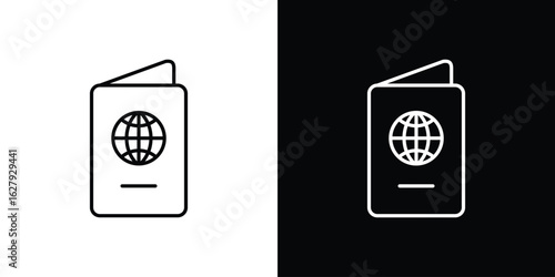 Visa icon graphic, editable stroke. Suitable for website design, logo, app, template, and ui ux.