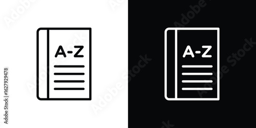 Vocabulary icon graphic, editable stroke. Suitable for website design, logo, app, template, and ui ux.