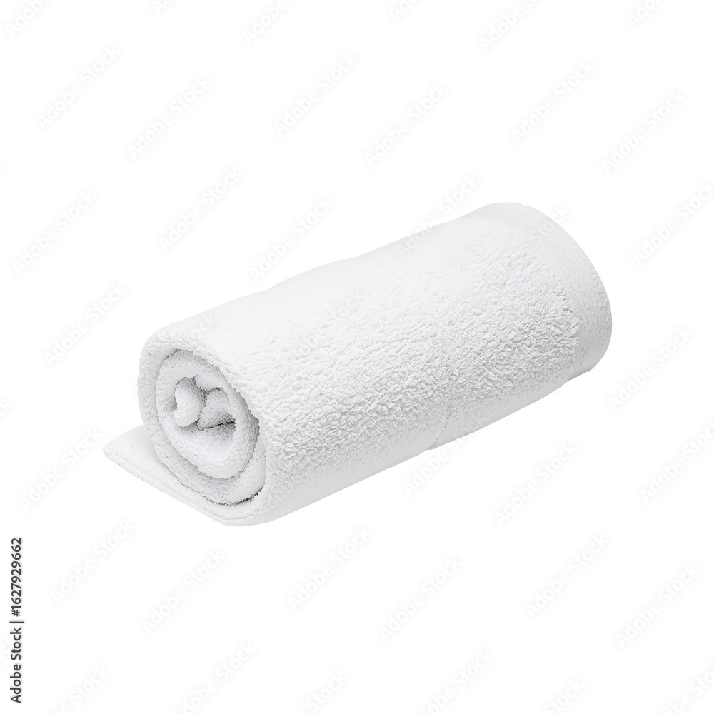 Rolled white towel, soft cotton, spa or bathroom accessory isolated object on a transparent background
Rolled white towel, soft cotton, spa or bathroom accessory isolated object on a transparent background