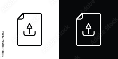 Upload file icon graphic, editable stroke. Suitable for website design, logo, app, template, and ui ux.