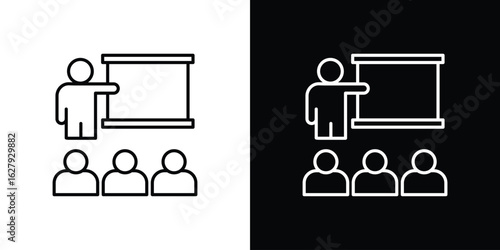 Training icon graphic, editable stroke. Suitable for website design, logo, app, template, and ui ux.