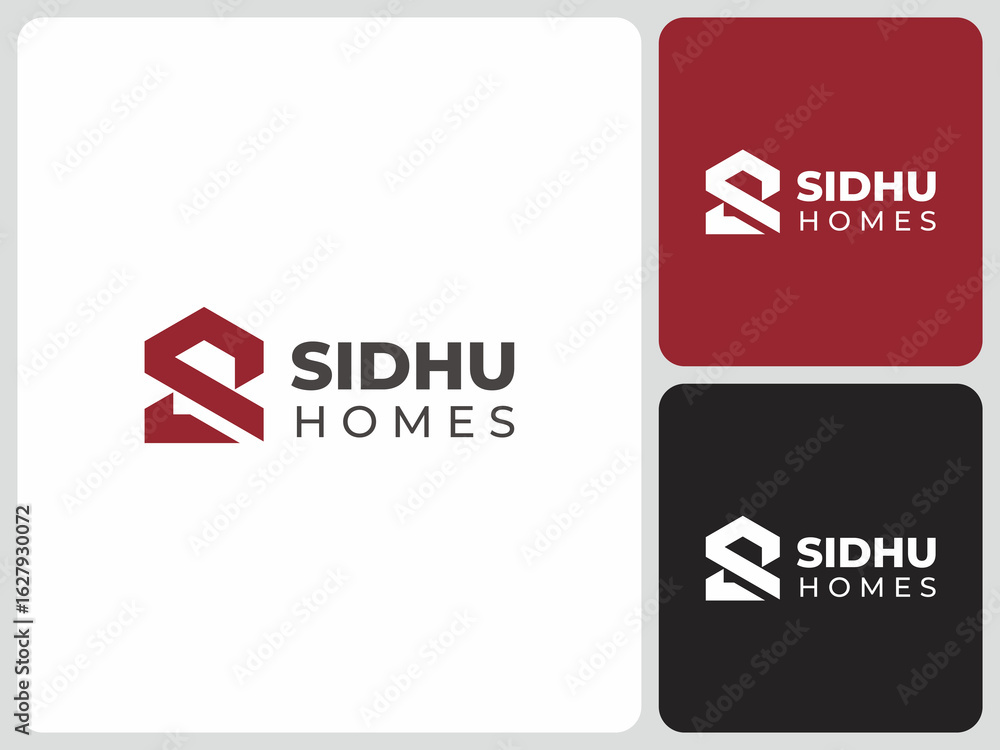 vector logo of initial S house vector logo of initial S house