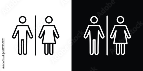 Toilet icon graphic, editable stroke. Suitable for website design, logo, app, template, and ui ux.