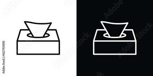 Tissue box icon graphic, editable stroke. Suitable for website design, logo, app, template, and ui ux.