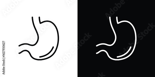Stomach icon graphic, editable stroke. Suitable for website design, logo, app, template, and ui ux.