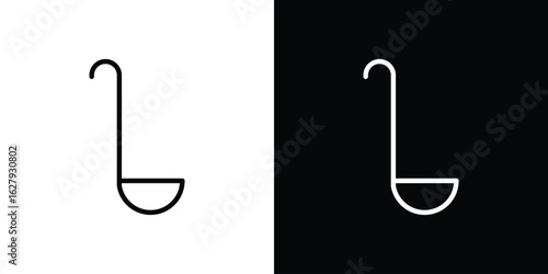 Soup ladle icon graphic, editable stroke. Suitable for website design, logo, app, template, and ui ux.