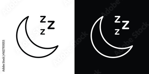 Sleep icon graphic, editable stroke. Suitable for website design, logo, app, template, and ui ux.