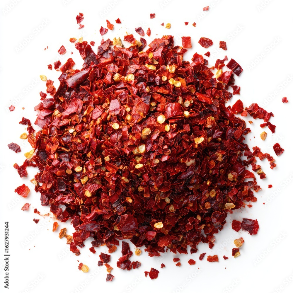 Red chili flakes pile Red chili flakes pile