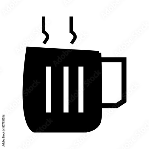 glass of mug glyph icon vector illustration
