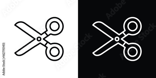 Scissor icon graphic, editable stroke. Suitable for website design, logo, app, template, and ui ux.