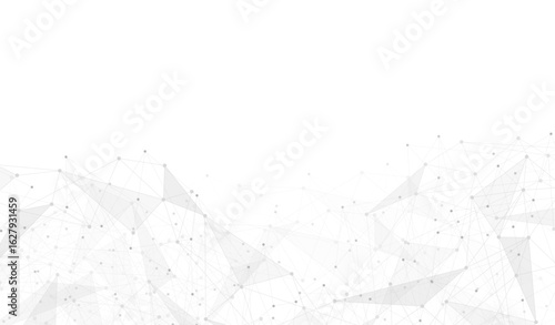 Geometric connected background. Connecting dots and lines. Global network connection. Banner template for technology.