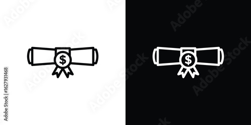 Scholarship icon graphic, editable stroke. Suitable for website design, logo, app, template, and ui ux.