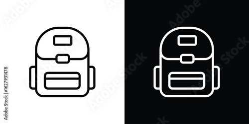 School bag icon graphic, editable stroke. Suitable for website design, logo, app, template, and ui ux.