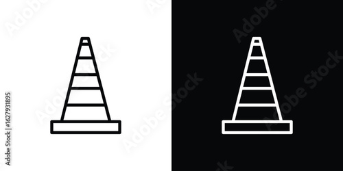 Safety cone icon graphic, editable stroke. Suitable for website design, logo, app, template, and ui ux.