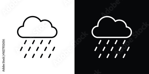 Rainfall icon graphic, editable stroke. Suitable for website design, logo, app, template, and ui ux.