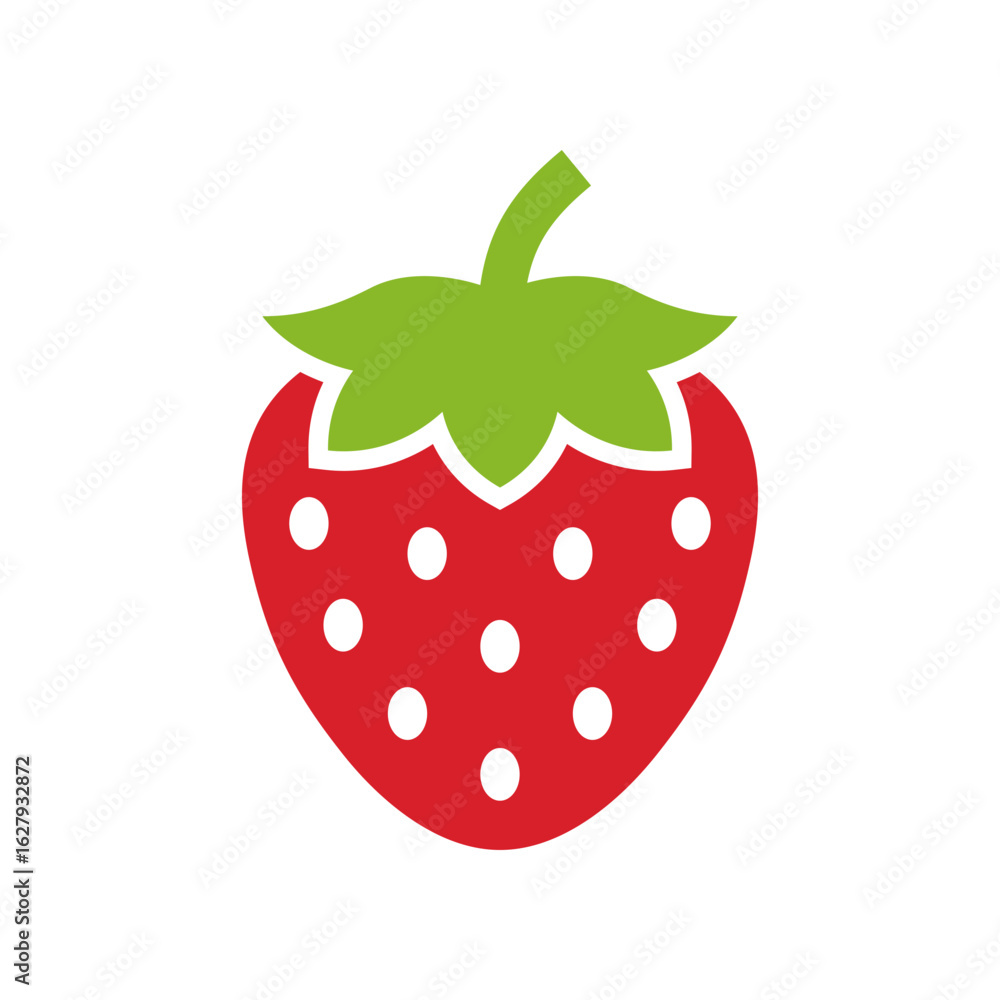 Obraz premium Simple Strawberry Icons, Simple Icons Representing Fruits