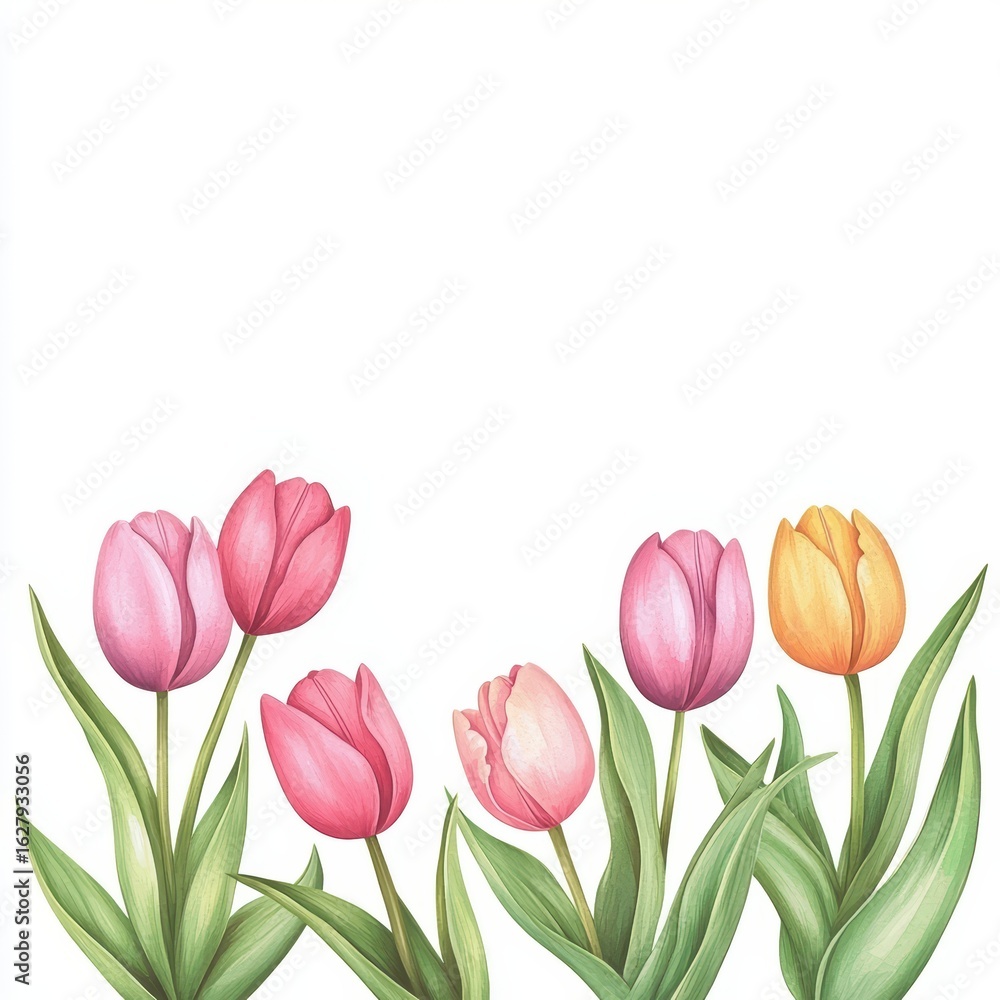 Fototapeta premium Beautiful Collection of Colorful Tulips for Spring Display