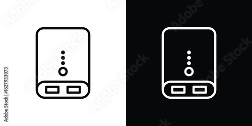 Power bank icon graphic, editable stroke. Suitable for website design, logo, app, template, and ui ux.