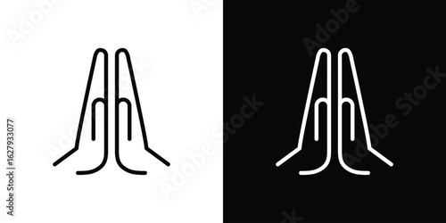 Pray icon graphic, editable stroke. Suitable for website design, logo, app, template, and ui ux.