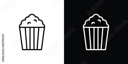 Popcorn icon graphic, editable stroke. Suitable for website design, logo, app, template, and ui ux.