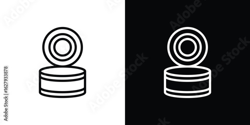 Open tin can icon graphic, editable stroke. Suitable for website design, logo, app, template, and ui ux.