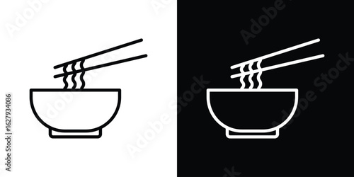 Noodles icon graphic, editable stroke. Suitable for website design, logo, app, template, and ui ux.